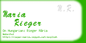 maria rieger business card